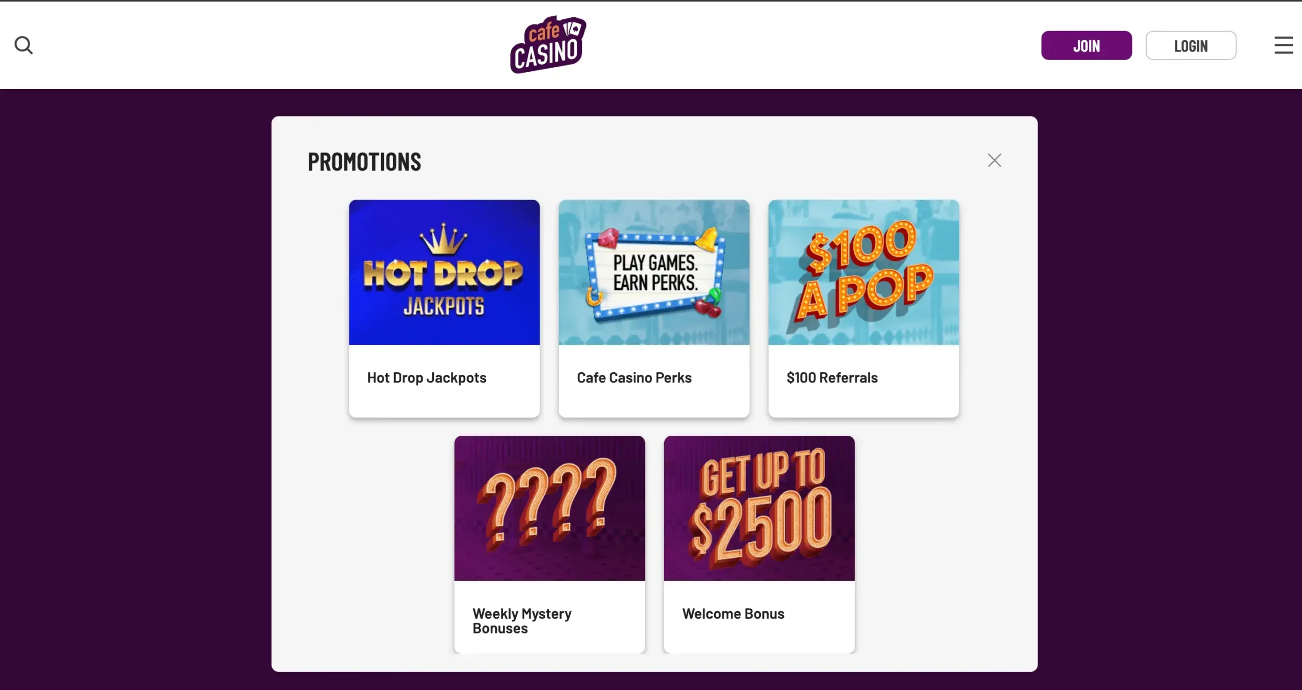 Cafe Casino Bonus Codes & Promotions