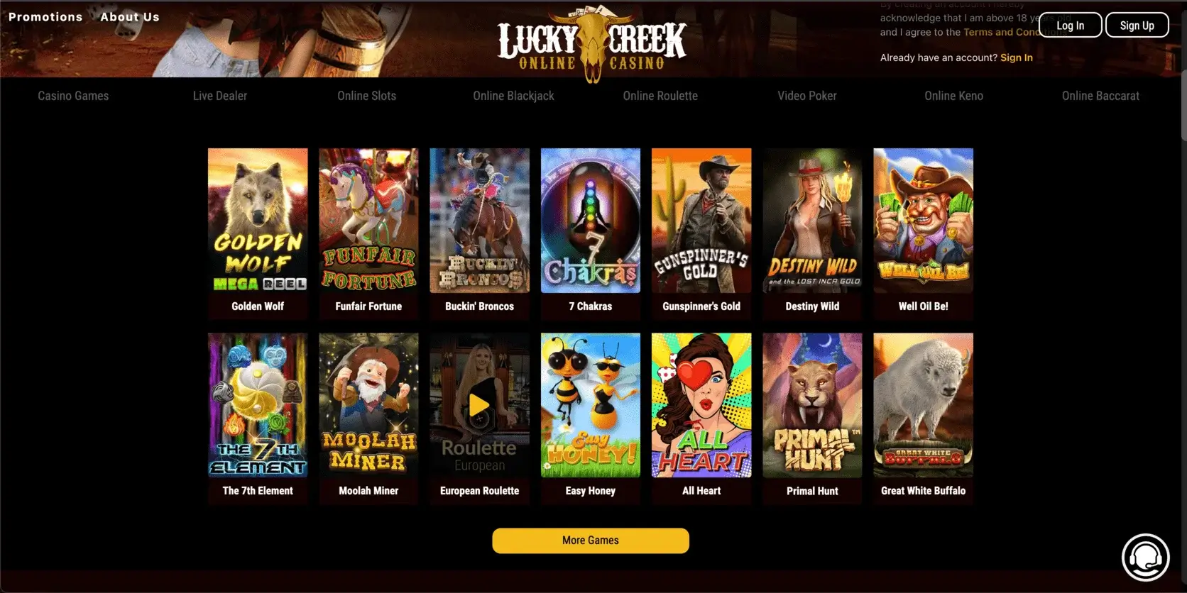 Lucky Creek Online Casino Software