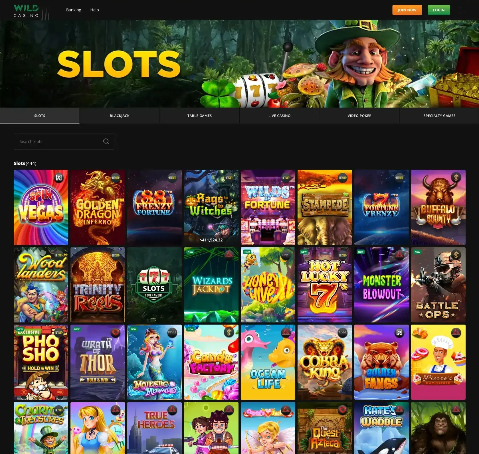 Wild Casino games & software
